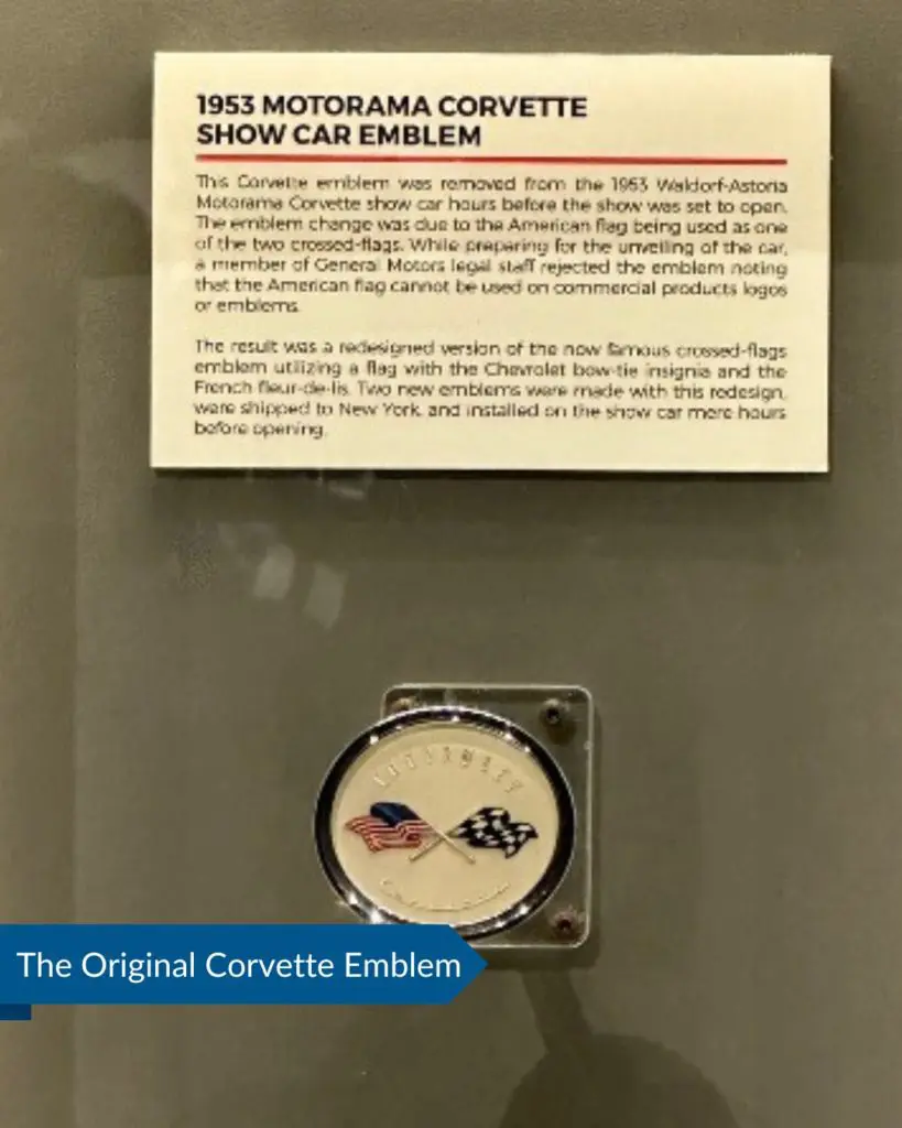Original Corvette logo in the National Corvette Museum