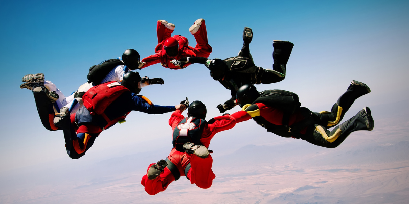 group skydiving as a metaphor for radical collaboration