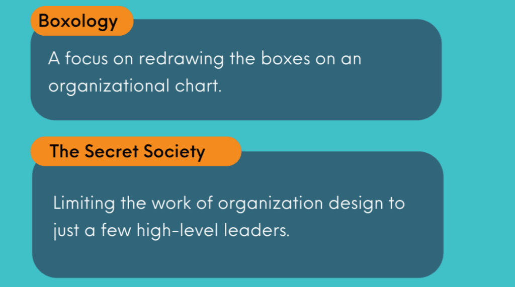When leaders focus only on structure, they risk overstating the importance of the organizational chart or limiting work to too few leaders.