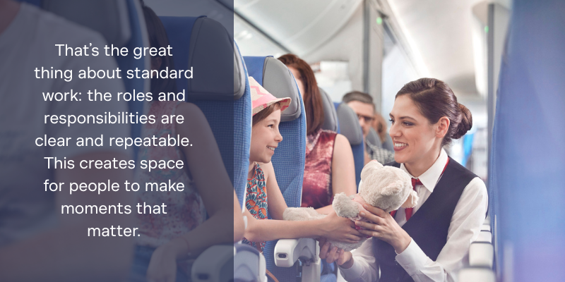 American Airlines followed standard work procedures but wen the extra mile to delight passengers.