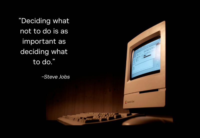 A quote from Steve Jobs describes the importance of strategic cost cutting.