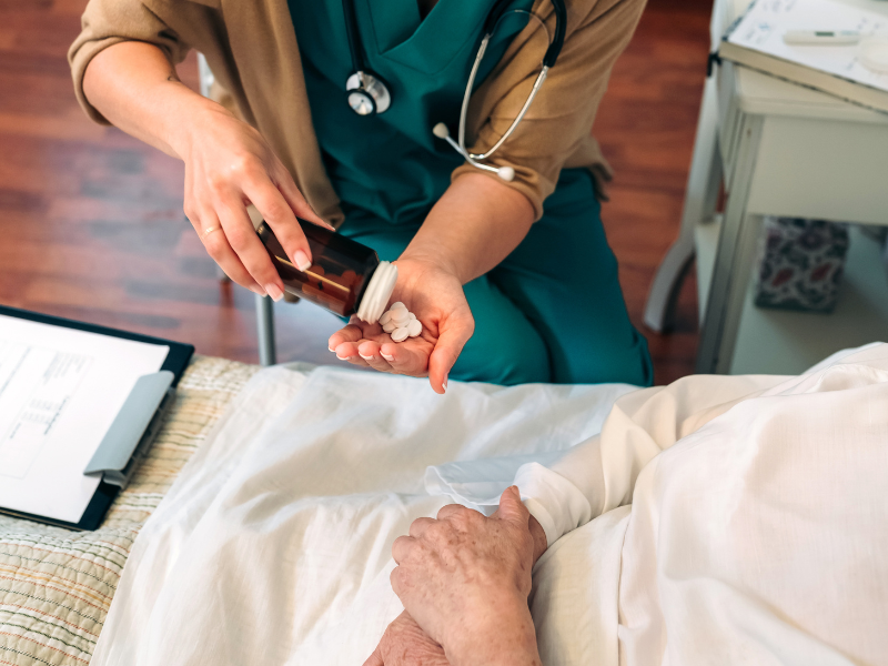 A nurse gives medicine to a patient in a blog about solving your quality problems.