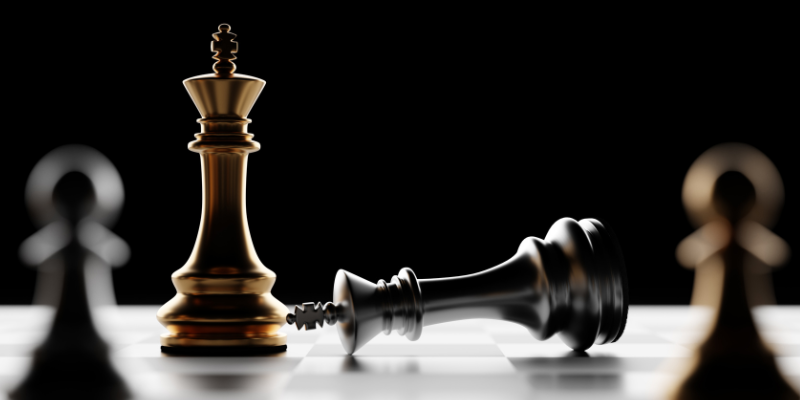 Chess pieces as a metaphor for the power of AI when combined with strategic design.