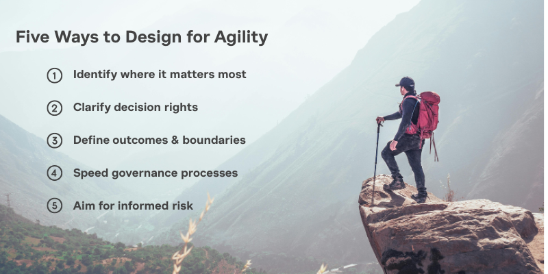 Five ways to design Agile organizations.