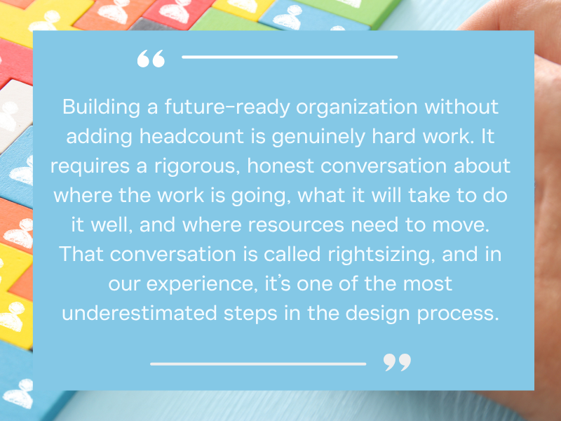 Quote about the difficult work of rightsizing.